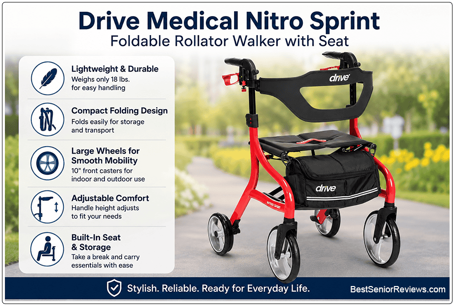 drive medical nitro sprint rollator review